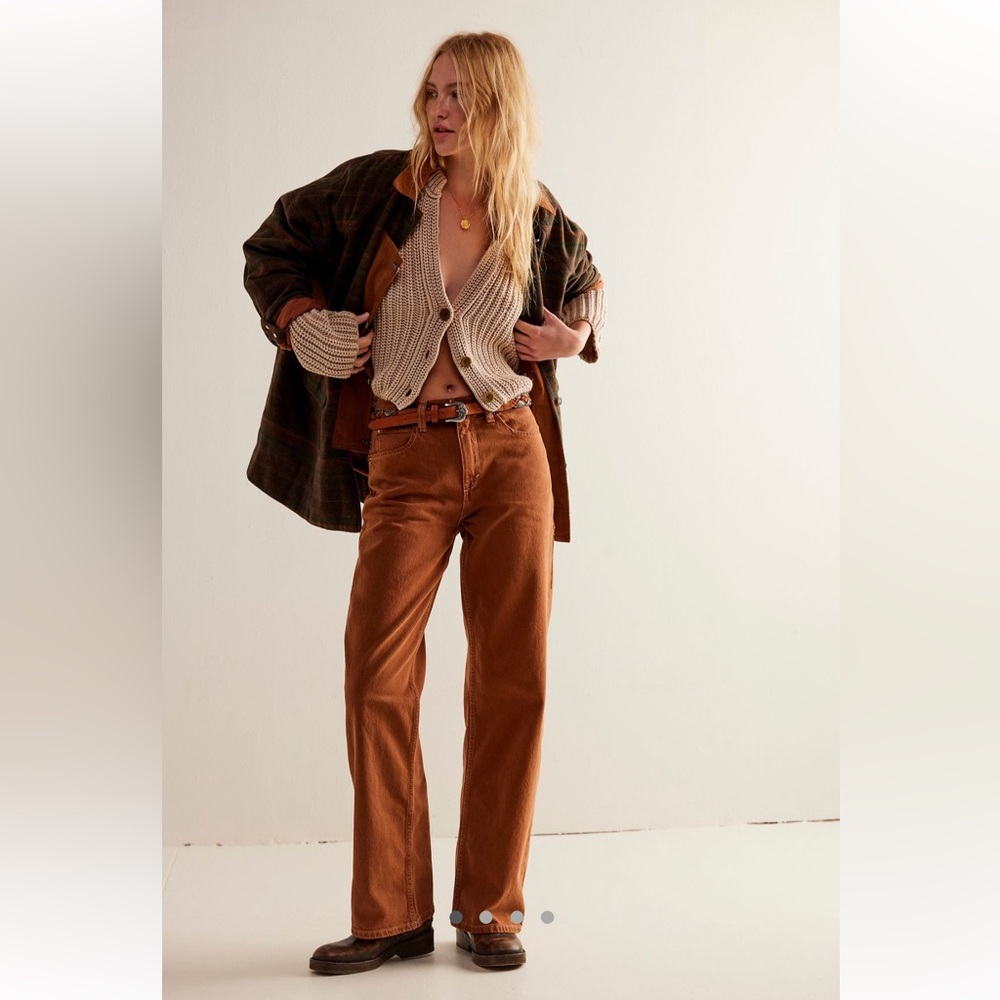 We The Free Tinsley Baggy High-rise jeans in chocolate size 31